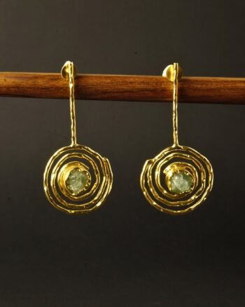 Aavritti Spiral Stone Earrings