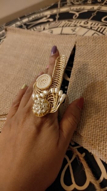 Tarini Pearl Coil Statement Ring