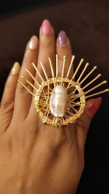 Astra Pearl Halo Statement Ring