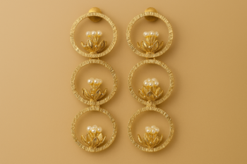 Padma Halo Pearl Drop Earrings