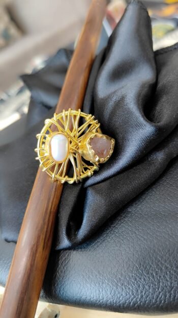 Noor Radiance Dual Stone Statement Ring