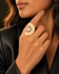 Aureva Crescent Crystal Statement Ring