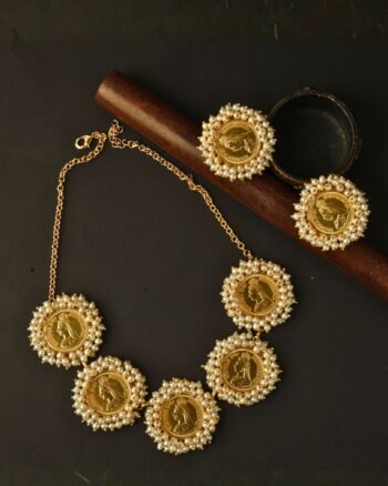 Rajsi Pearl Coin Necklace Set